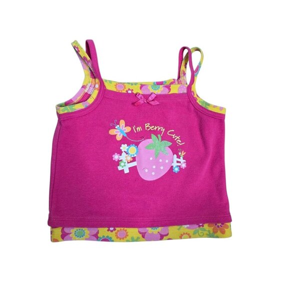 Vintage 90s Y2K I'm Berry Cute! Baby Togs Pink Tank Top 24 Months - Picture 1 of 10
